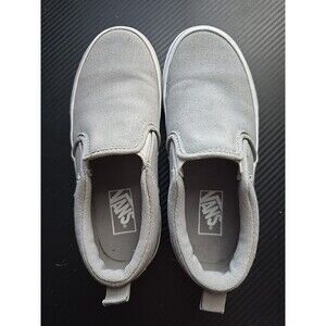 Vans Slip-on Classic Sneakers Unisex Canvas Grey Kids Sz 1 Skate Shoe
